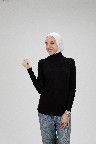 [مصنع جميلة بادي كم رقبة عالية اسود] Black Jamila Long sleeve body