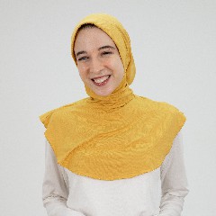 [مصنع جميلة تلبيسه بونية رقبه بدعامه مسطردة] Mustard Jamila Headscarf neck with doaama