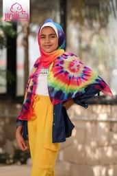 [ايشارب مستطيل كنز مطبوع- Print(1)(s36)] Small sized tie dye scarf 