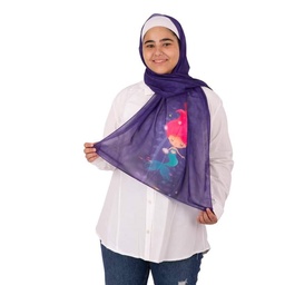 [ايشارب مستطيل كنز مطبوع- Print(1)(s40)] Small sized disney mauve scarf