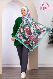 [ايشارب مستطيل عريض مطبوع - Print(12)(s3)] Colorful feathers scarf