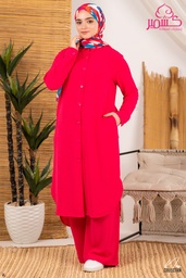 CY Fushia Long Tonic  Suit