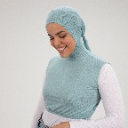 [مصنع جميلة بادي نص بادي كابيشو مينت] Mint  Jamila Crop top with capishu