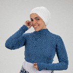 [ مصنع جميلة بادي نص بادي كم ازرق  انديجو] Blue Indego Jamila Crop top long sleeve