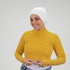 [ مصنع جميلة بادي نص بادي كم مسطرده] Mustard Jamila Crop top long sleeve